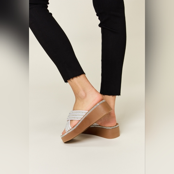 Forever Link Rhinestone Platform Wedge Sandals - Picture 7 of 7